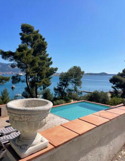 Villa-Chateau Les Terrasses - Tamaris, Plage Des Sablettes, Mer Au Bas De La Propriete 라센느쉬르메르 외부 사진